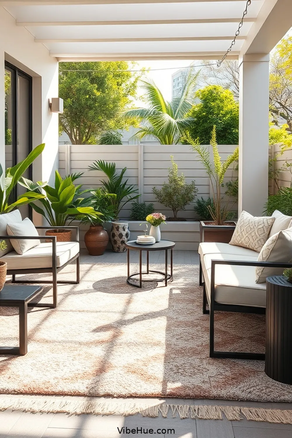 20 Essential Elements for Year-Round Minimalist Style Outdoor Patios 12 Outdoor Rugs With Subtle Patterns for 20 Essential Elements for Year-Round Minimalist Style Outdoor Patios