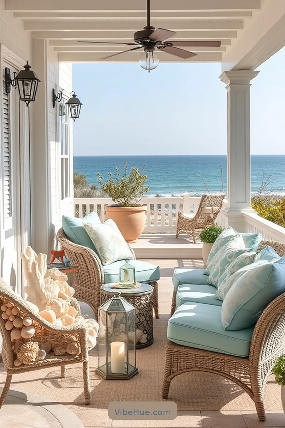 Seashell and Coral Decorations for 20 Essential Elements for a Coastal Style Spring Outdoor Patio