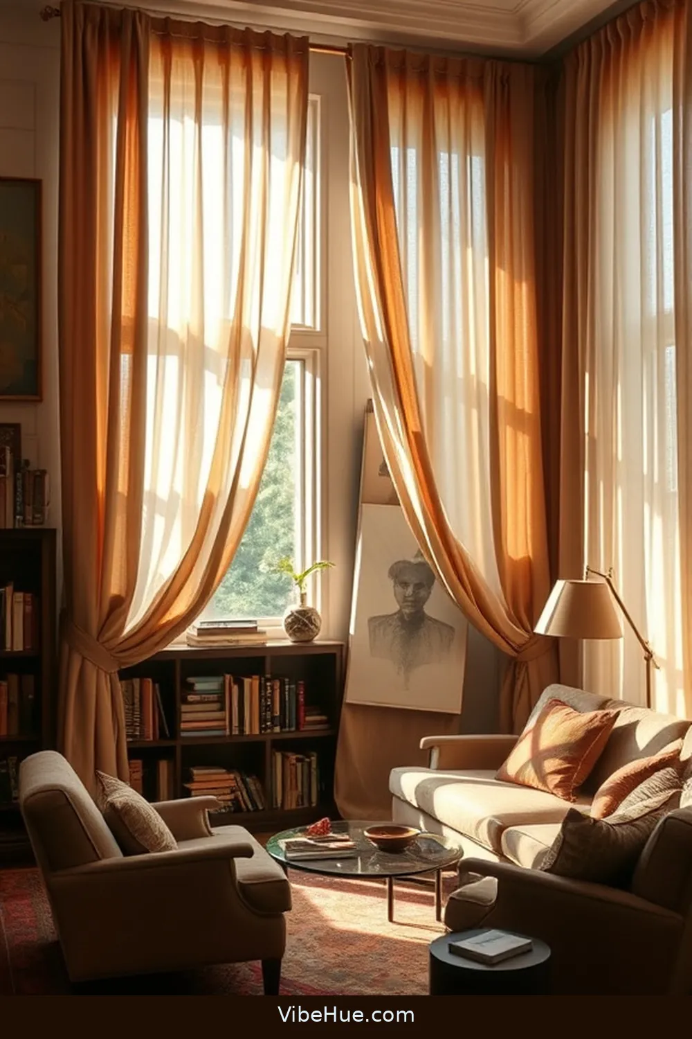 20 Essential Elements for a Year-Round Bohemian Style Library 21 Textured Curtains for 20 Essential Elements for a Year-Round Bohemian Style Library