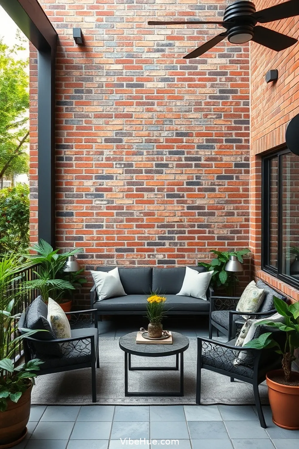 20 Industrial Style Ideas for Your Summer Outdoor Patio 16 Add a Statement Wall With Brick or Stone for 20 Industrial Style Ideas for Your Summer Outdoor Patio