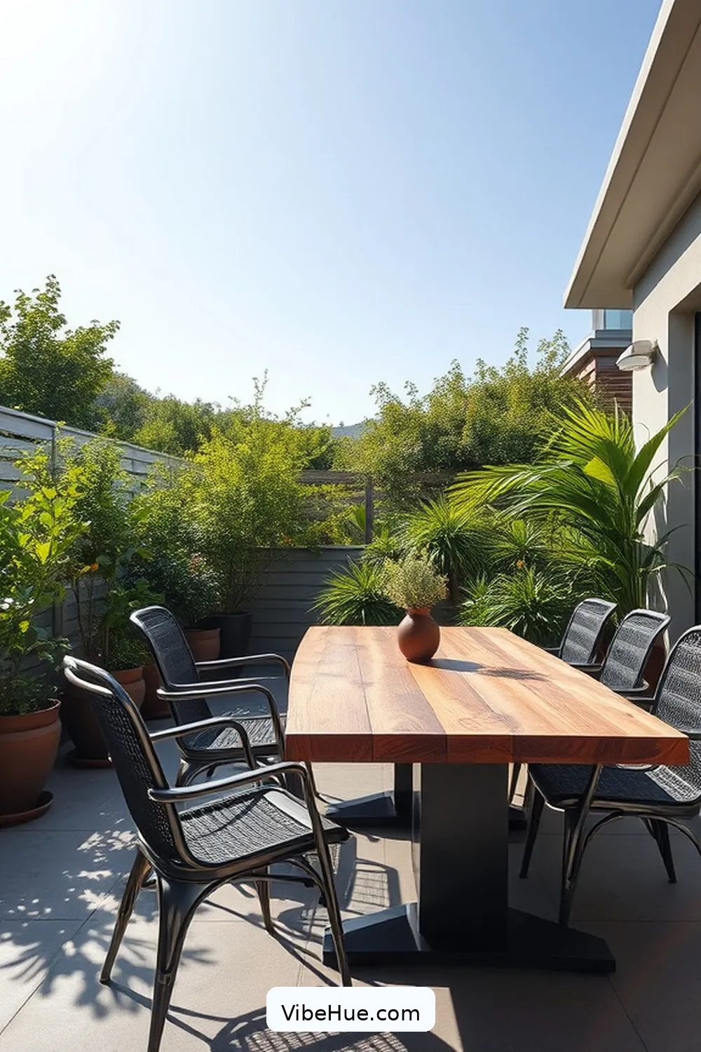 20 Industrial Style Ideas for Your Summer Outdoor Patio 14 Invest in Sleek, Heavy-Duty Seating for 20 Industrial Style Ideas for Your Summer Outdoor Patio