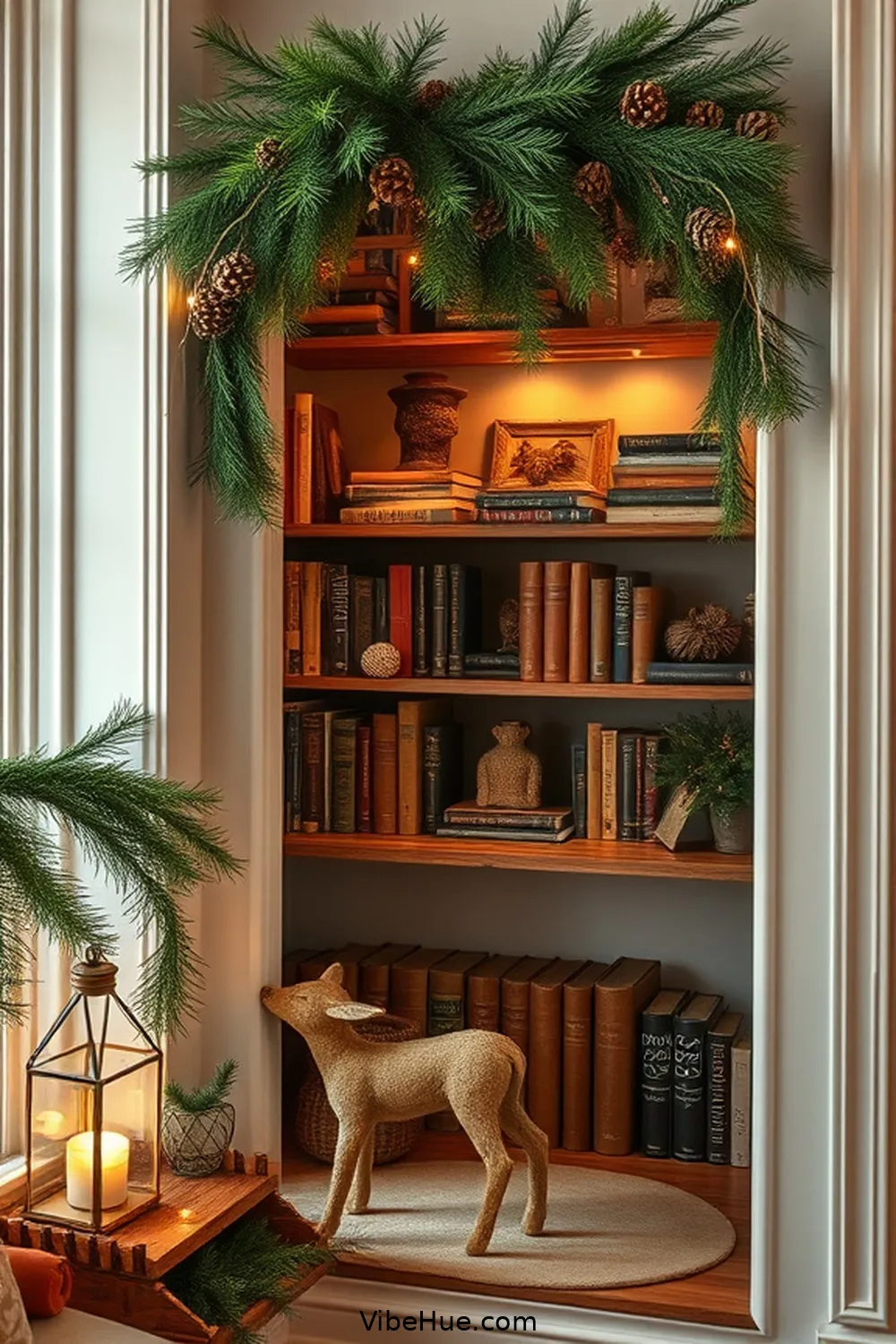 20 Rustic Decor Ideas for a Holiday Library Space 7 Display Pinecones and Evergreen Branches for 20 Rustic Decor Ideas for a Holiday Library Space