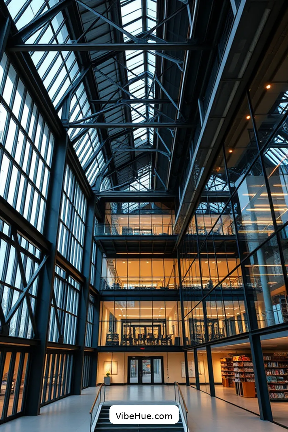 20 Stunning Year-Round Libraries in Industrial Style 11 The Duisburg City Library, Duisburg for 20 Stunning Year-Round Libraries in Industrial Style