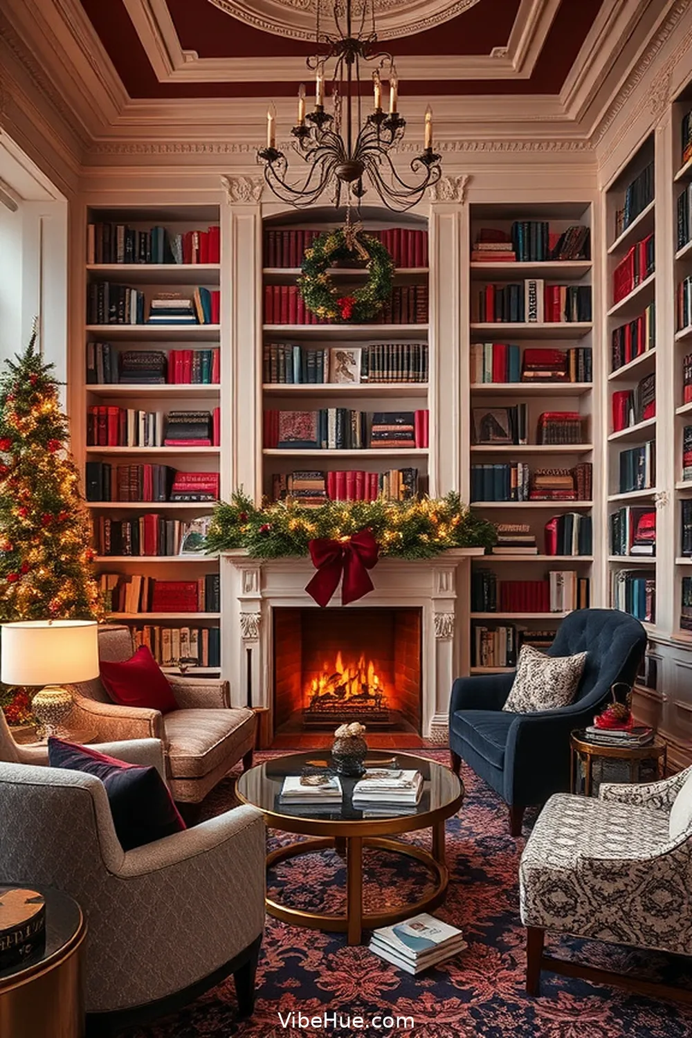 20 Tips for a Holiday Library in Modern Glam Style 2 Choose a Sophisticated Color Palette for 20 Tips for a Holiday Library in Modern Glam Style