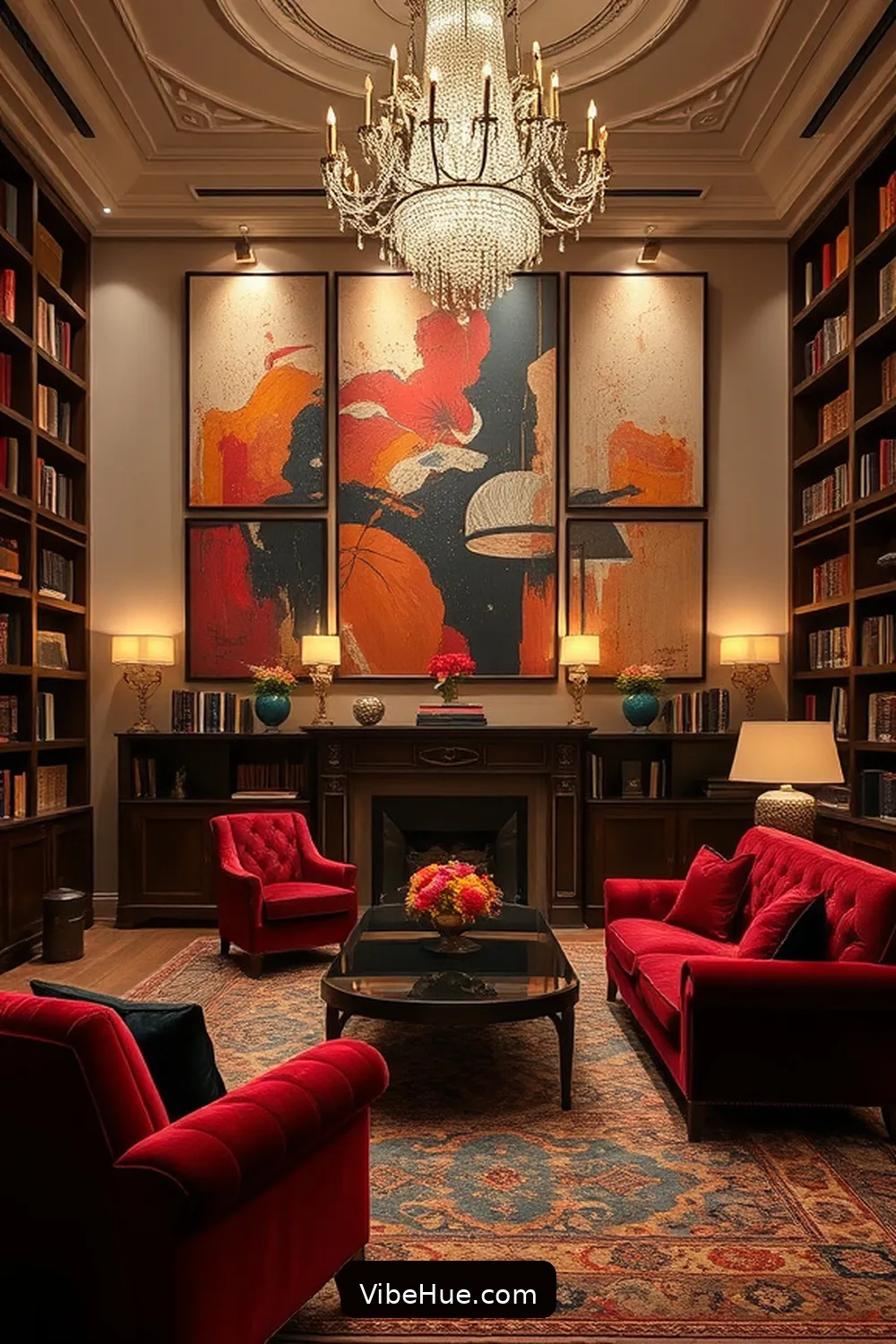 20 Tips for a Holiday Library in Modern Glam Style 13 Consider Unique Wall Art for 20 Tips for a Holiday Library in Modern Glam Style