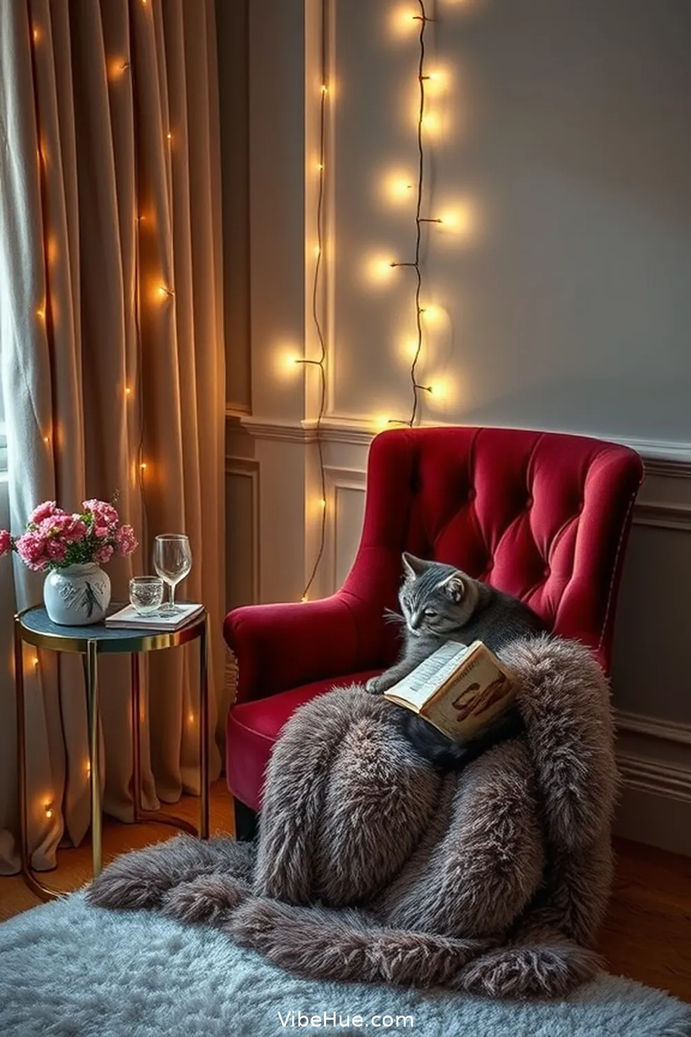 20 Tips for a Holiday Library in Modern Glam Style 5 Create a Cozy Reading Nook for 20 Tips for a Holiday Library in Modern Glam Style
