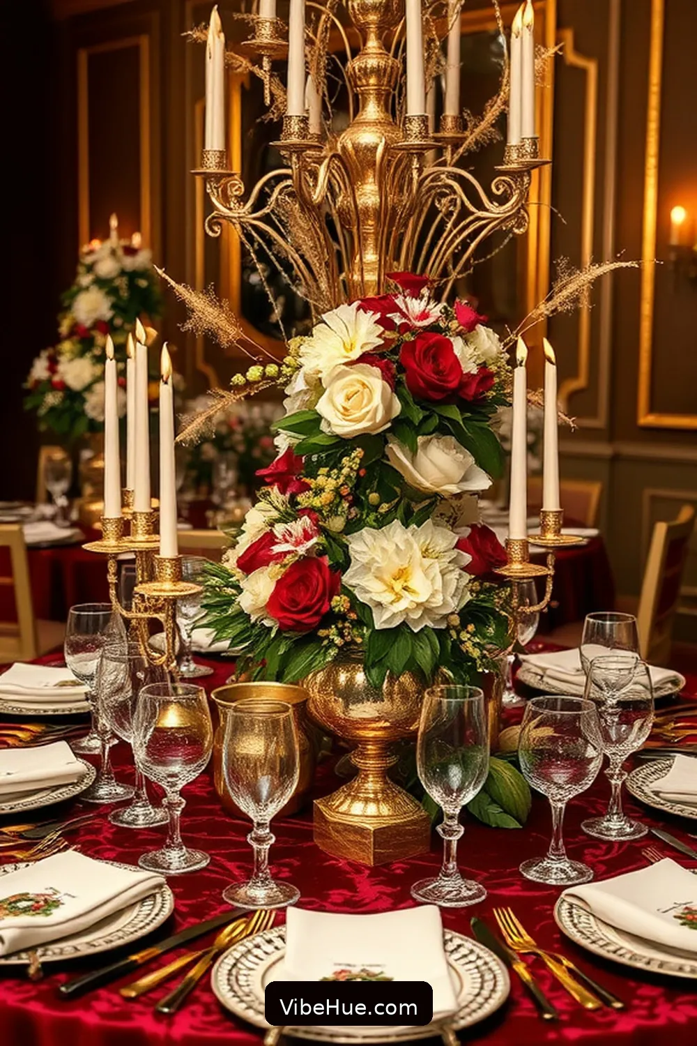 20 Tips for a Holiday Library in Modern Glam Style 17 Create a Glamorous Table Setting for 20 Tips for a Holiday Library in Modern Glam Style