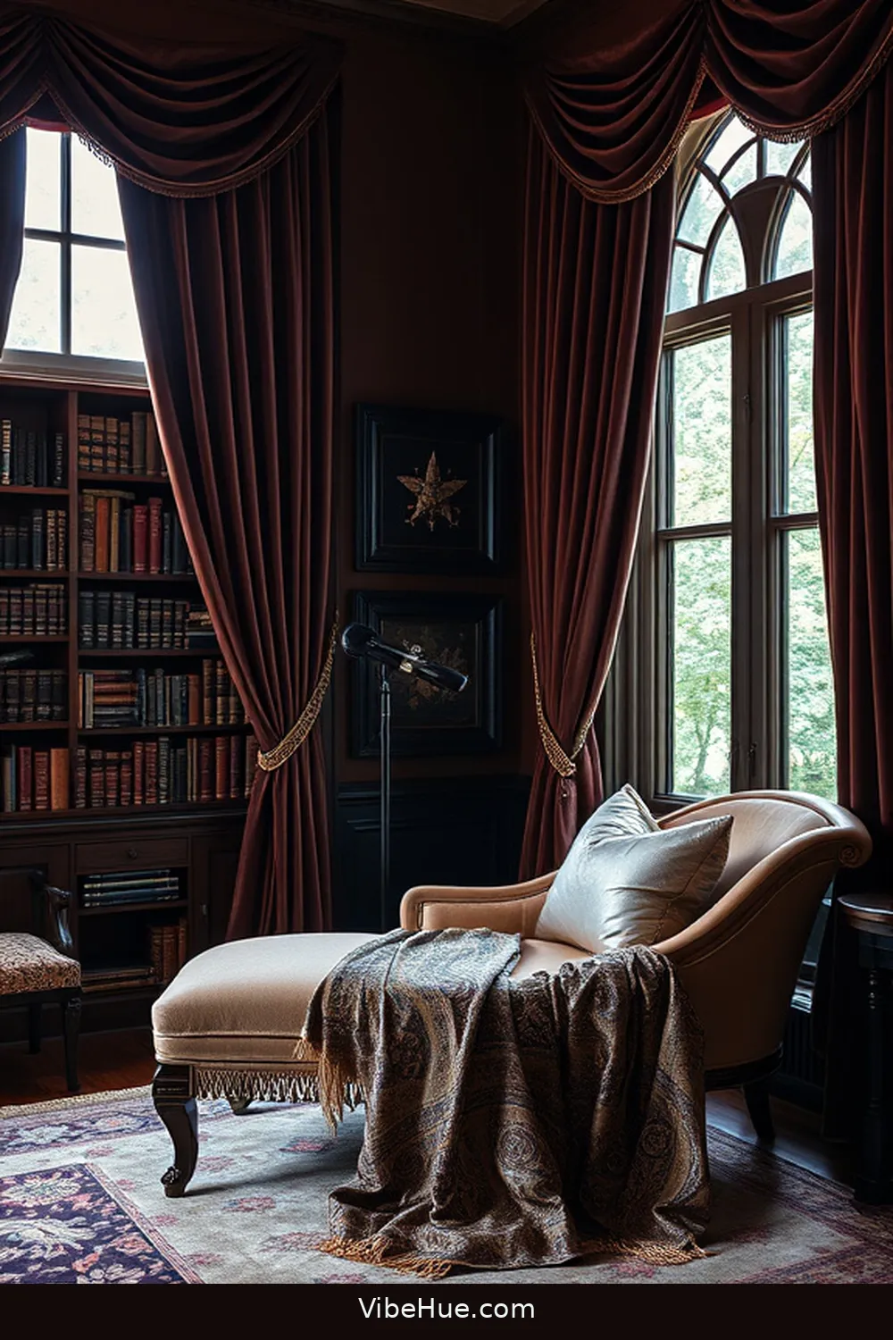 20 Tips for a Holiday Library in Modern Glam Style 3 Incorporate Luxurious Textiles for 20 Tips for a Holiday Library in Modern Glam Style