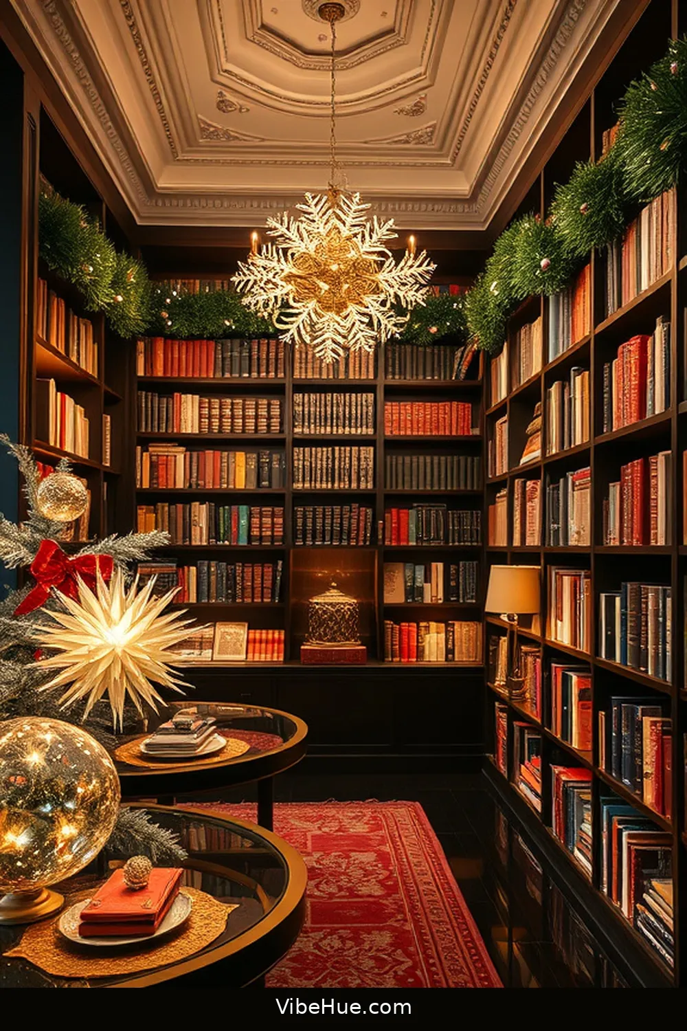20 Tips for a Holiday Library in Modern Glam Style 7 Utilize Holiday-themed Book Displays for 20 Tips for a Holiday Library in Modern Glam Style