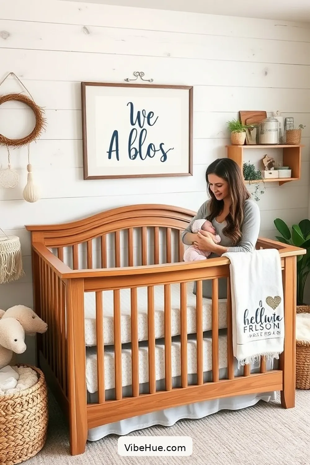 20 Tips for a Year-Round Modern Farmhouse Nursery Style 7 Personalize With Wall Art for 20 Tips for a Year-Round Modern Farmhouse Nursery Style