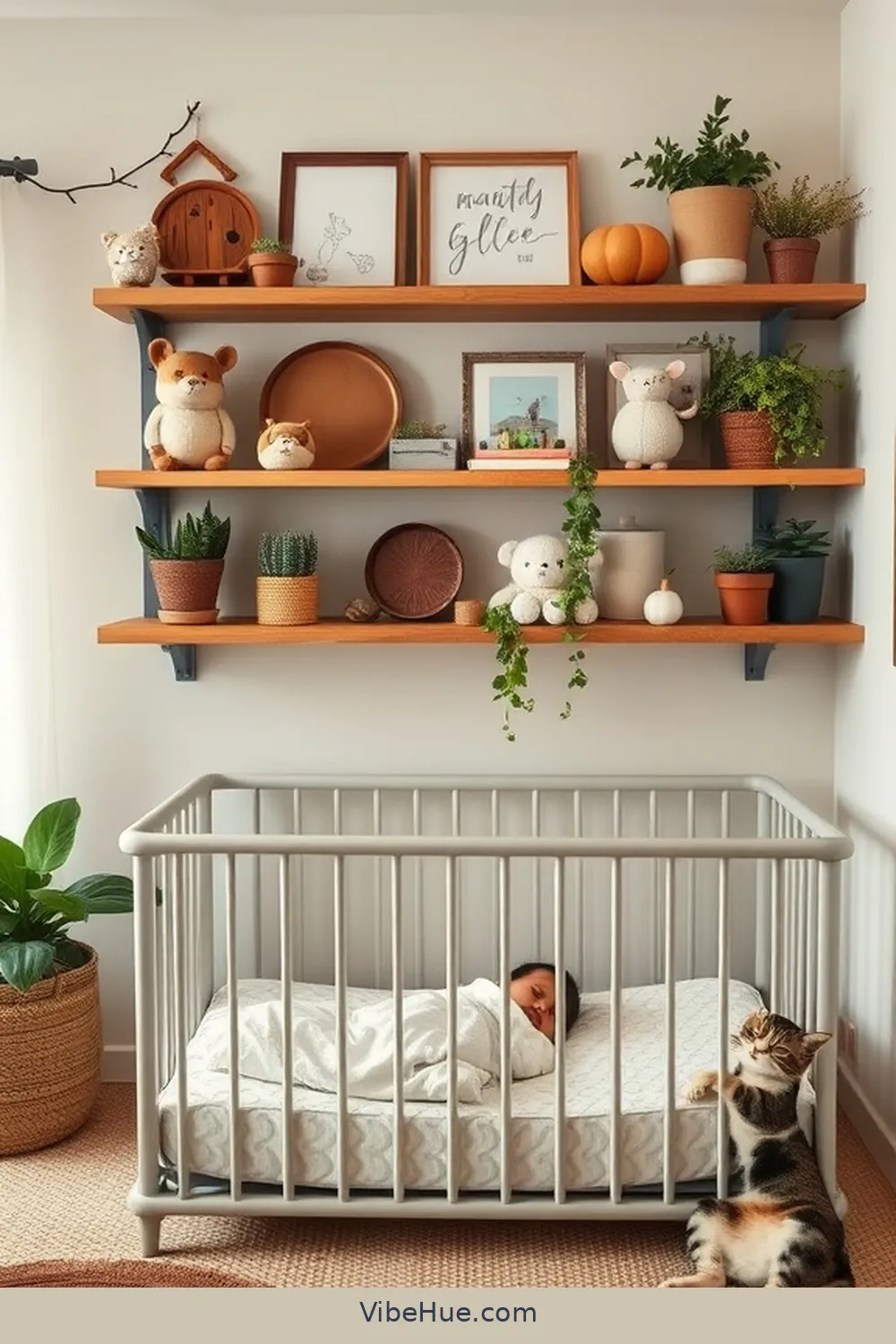 20 Tips for a Year-Round Modern Farmhouse Nursery Style 6 Utilize Open Shelving for 20 Tips for a Year-Round Modern Farmhouse Nursery Style