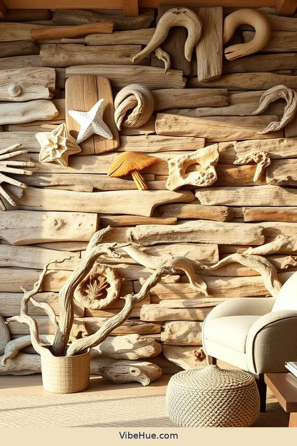 20 Ways to Create Coastal Style in Your Summer Garage 7 Create a Driftwood Accent Wall for 20 Ways to Create Coastal Style in Your Summer Garage