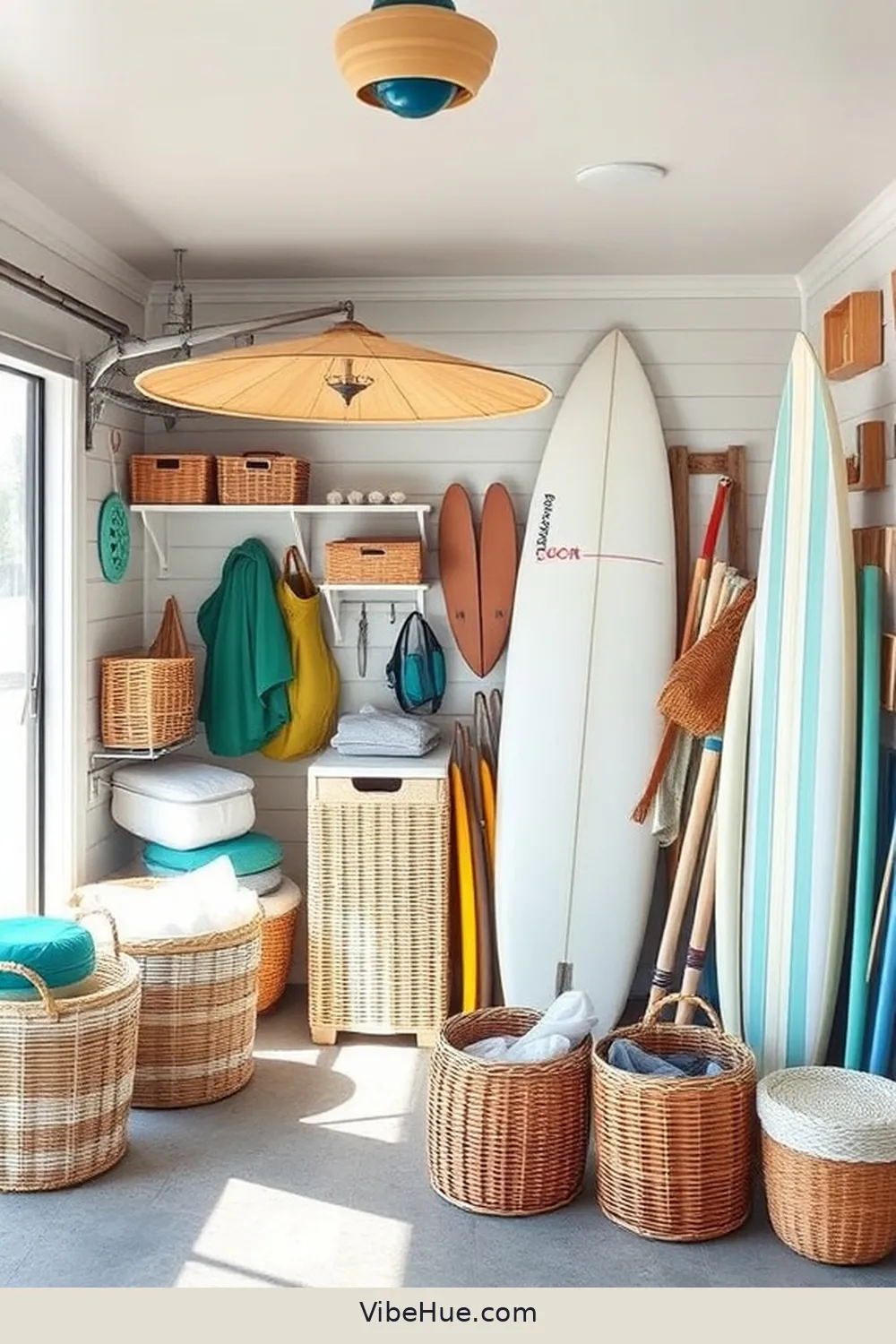 20 Ways to Create Coastal Style in Your Summer Garage 17 Designate a Space for Outdoor Gear for 20 Ways to Create Coastal Style in Your Summer Garage