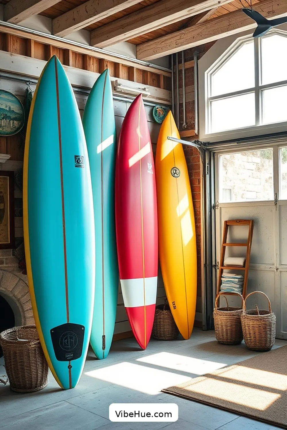 20 Ways to Create Coastal Style in Your Summer Garage 9 Hang Up Surfboards or Kayaks for 20 Ways to Create Coastal Style in Your Summer Garage