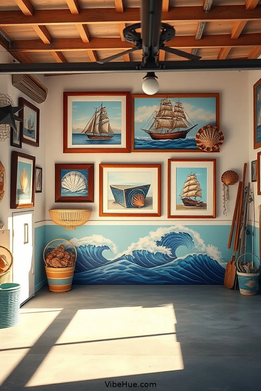 20 Ways to Create Coastal Style in Your Summer Garage 8 Utilize Coastal-Themed Artwork for 20 Ways to Create Coastal Style in Your Summer Garage