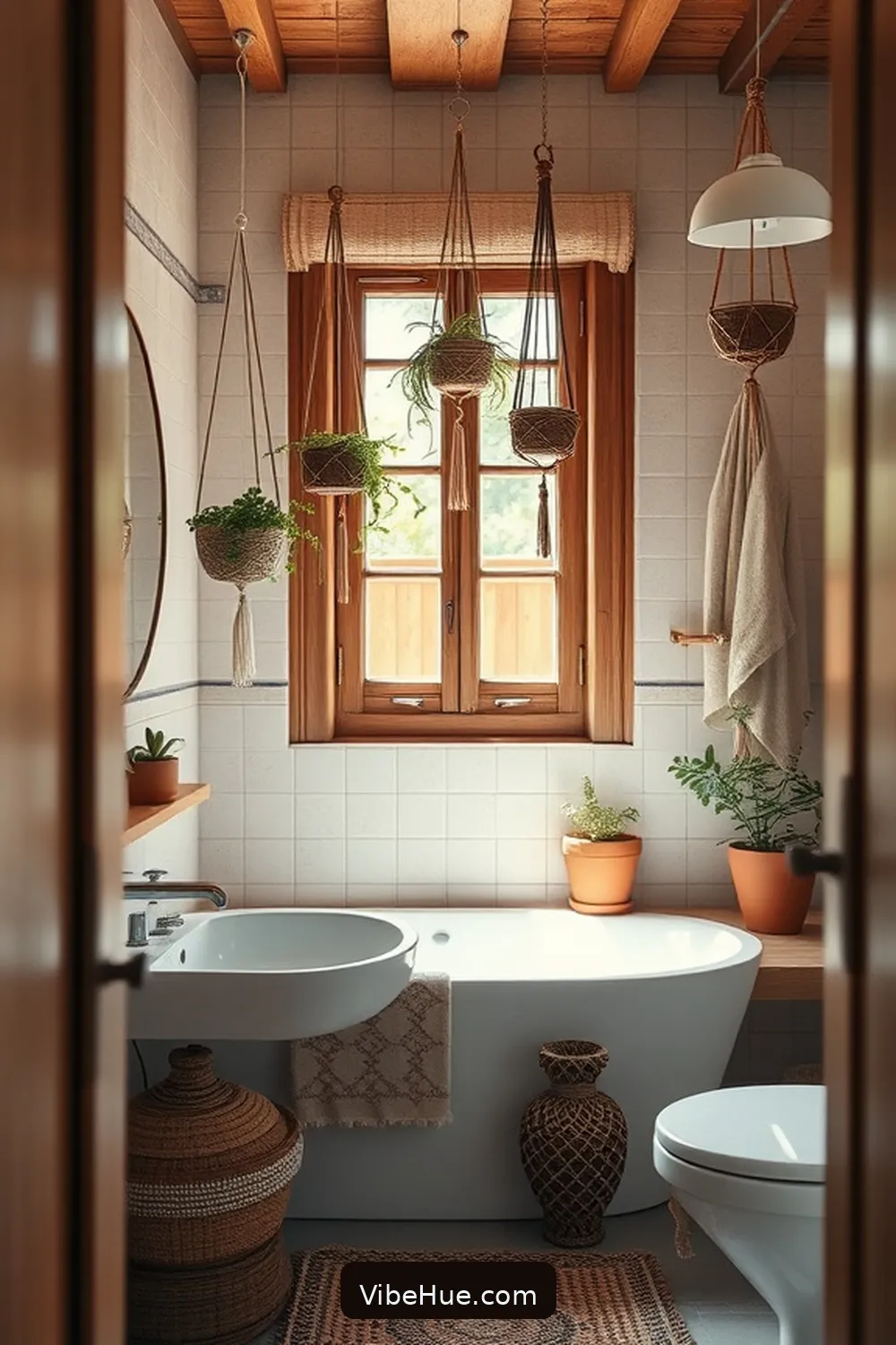 Embrace Earthy Color Palettes for 20 Ways to Create a Bohemian Style Summer Bathroom