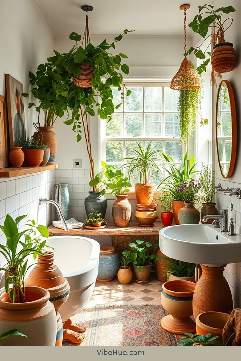 Incorporate Handmade Pottery for 20 Ways to Create a Bohemian Style Summer Bathroom