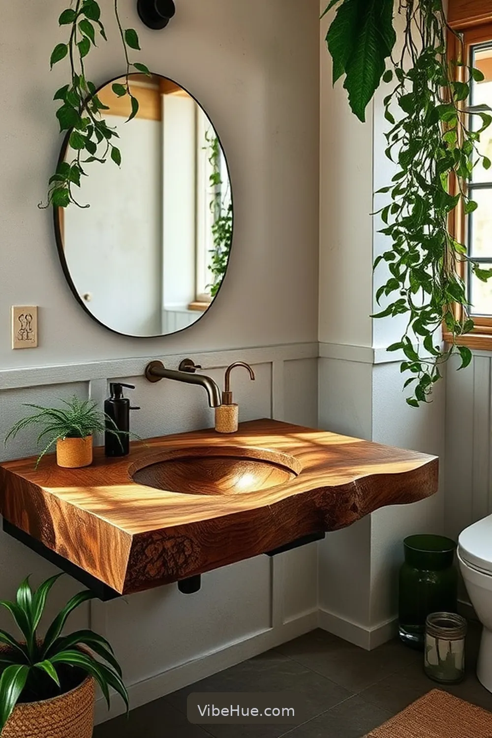 Install a Live Edge Sink or Vanity for 20 Ways to Create a Bohemian Style Summer Bathroom
