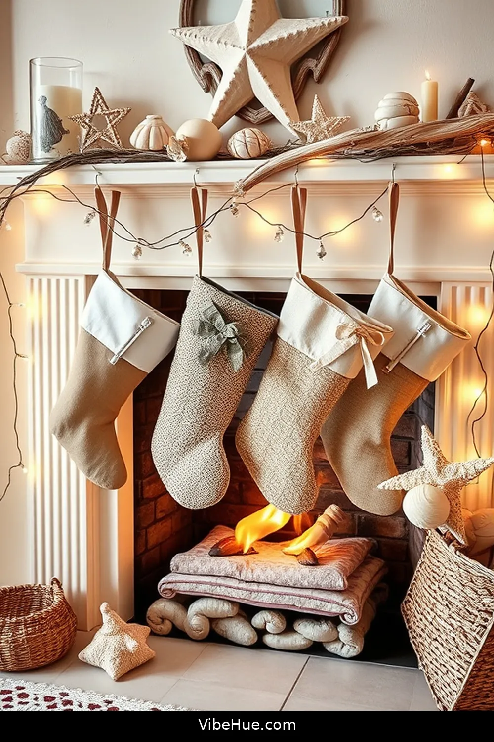 20 Ways to Create a Coastal Style Holiday Garage 10 Display Coastal-Themed Stockings for 20 Ways to Create a Coastal Style Holiday Garage
