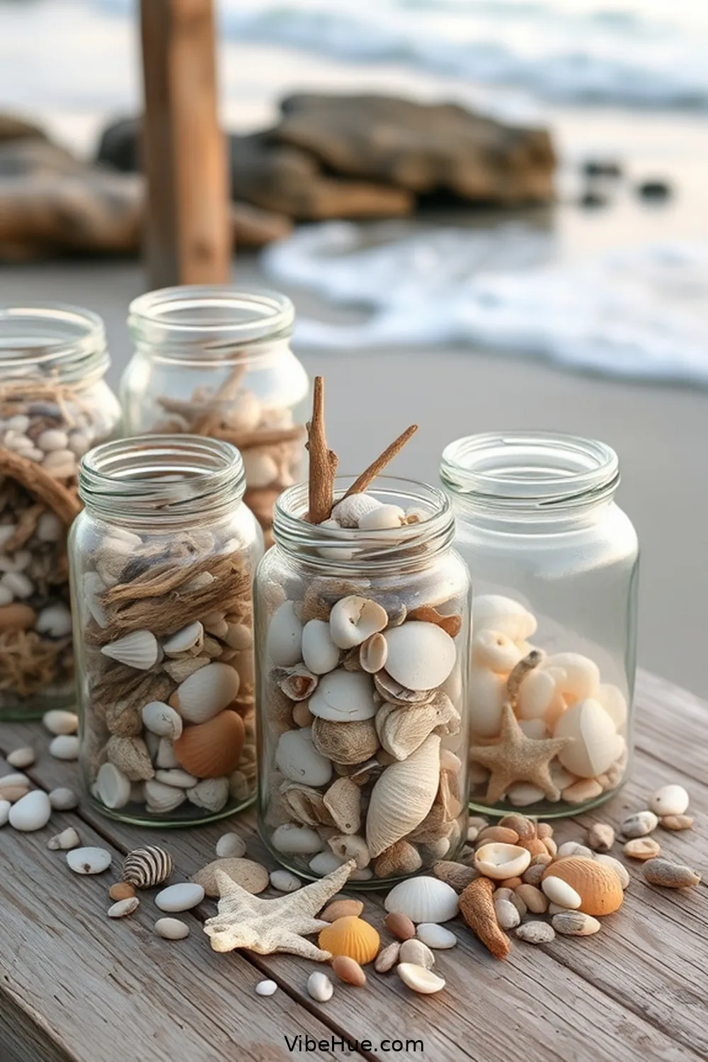 20 Ways to Create a Coastal Style Holiday Garage 20 Fill Jars With Beach Finds for 20 Ways to Create a Coastal Style Holiday Garage