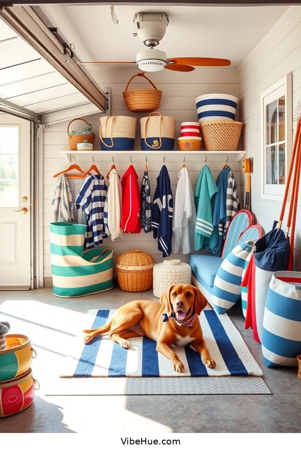 20 Ways to Create a Coastal Style Holiday Garage 3 Incorporate Nautical Stripes for 20 Ways to Create a Coastal Style Holiday Garage