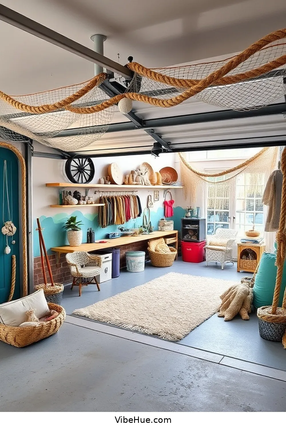 20 Ways to Create a Coastal Style Holiday Garage 11 Use Rope and Netting Accents for 20 Ways to Create a Coastal Style Holiday Garage