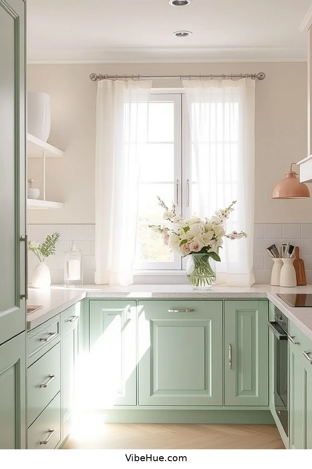 Introduce Soft Color Accents for 20 Ways to Create a Minimalist Style Spring Kitchen