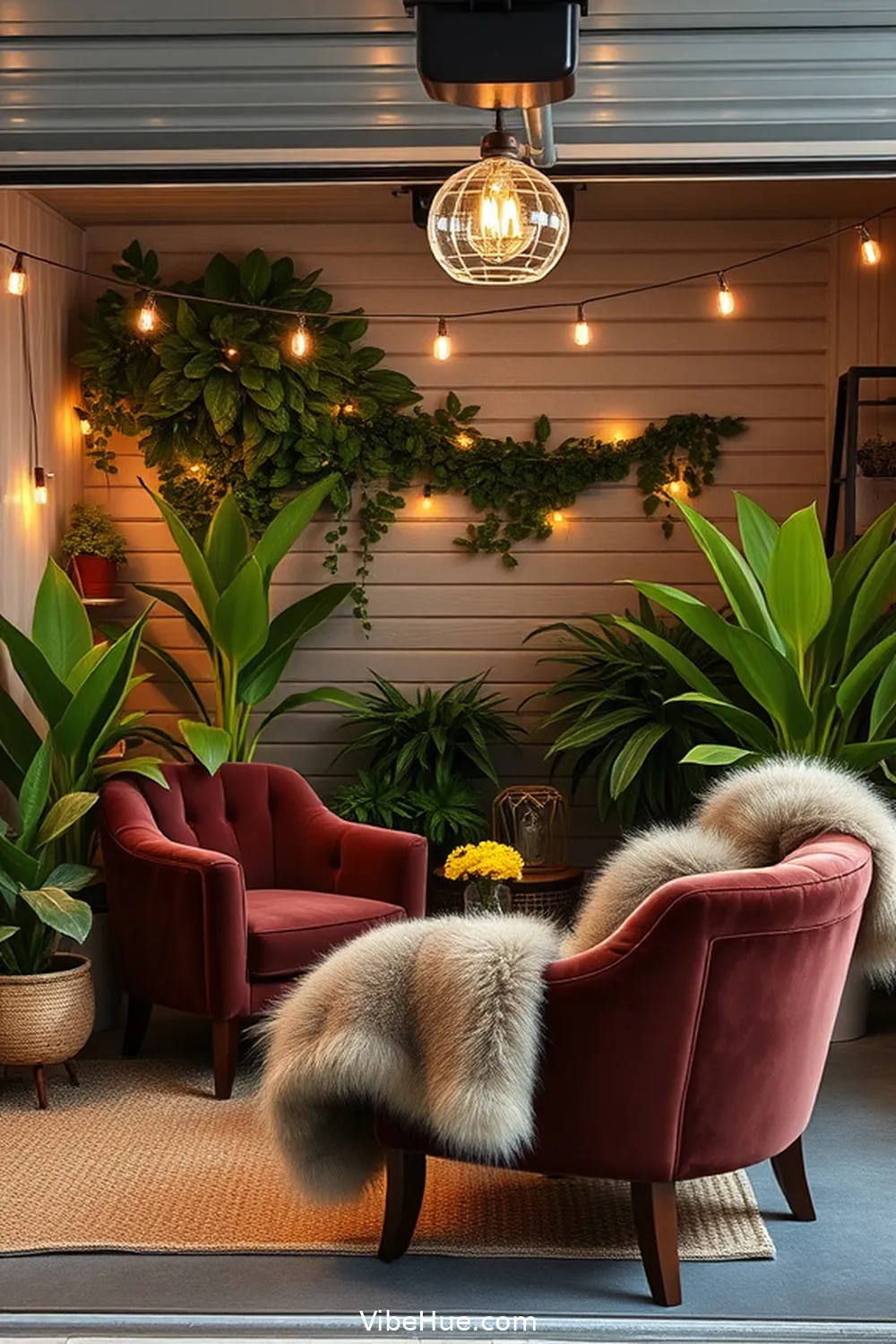 Create a Cozy Seating Area for 20 Ways to Create a Modern Glam Holiday Garage Style