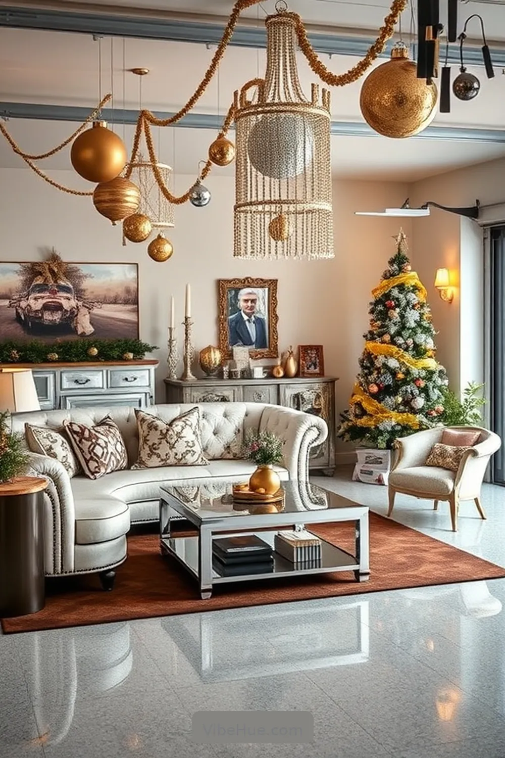 Incorporate Metallic Accents for 20 Ways to Create a Modern Glam Holiday Garage Style