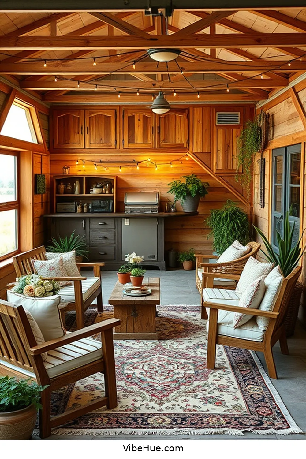 20 Ways to Create a Rustic Summer Garage Style 12 Add a Cozy Seating Area for 20 Ways to Create a Rustic Summer Garage Style