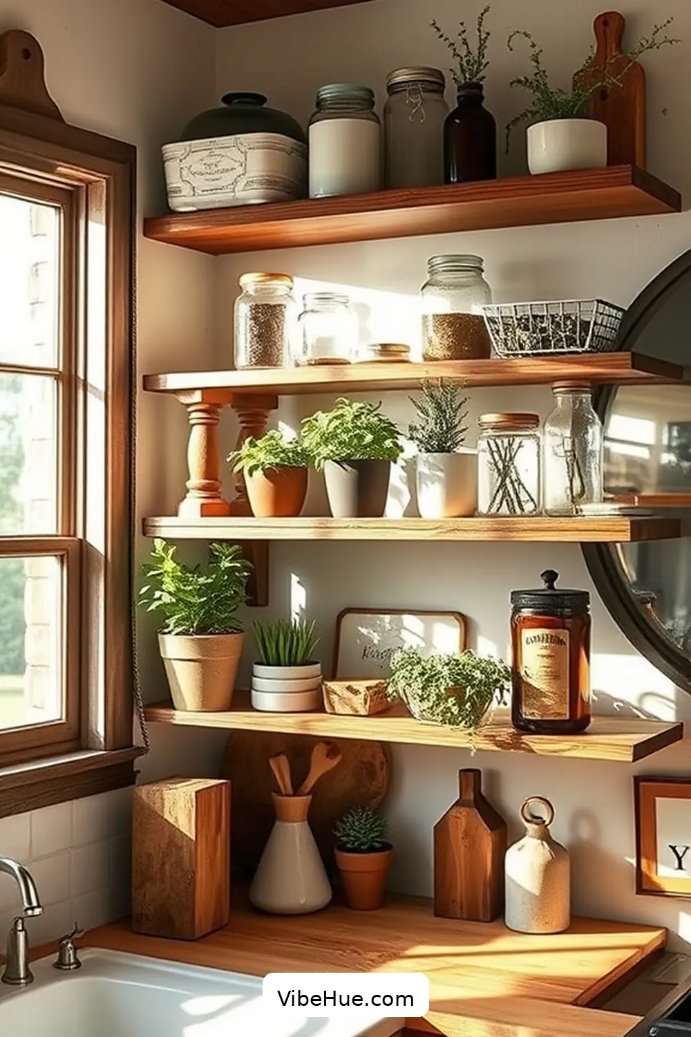 20 Ways to Create a Rustic Summer Garage Style 9 Install Open Shelving for Display for 20 Ways to Create a Rustic Summer Garage Style