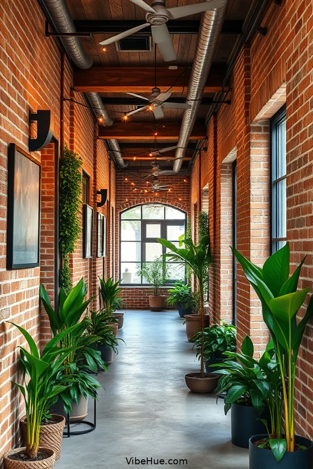 Embrace Raw Materials With Exposed Brick for 20 Ways to Create an Industrial Style Holiday Hallway