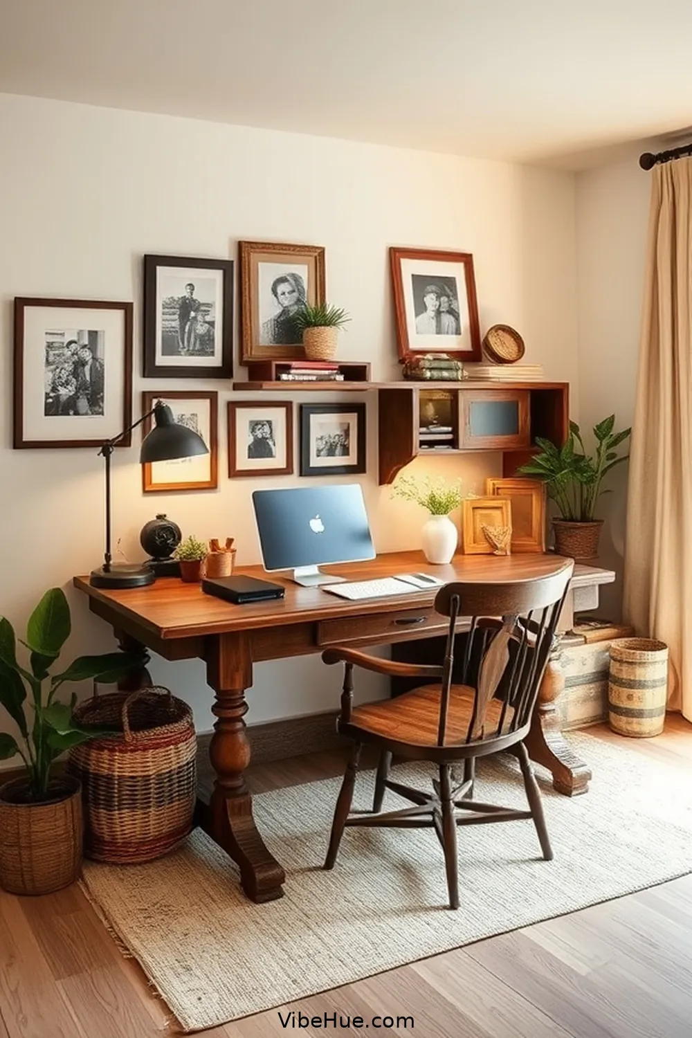 Personalize With Family Heirlooms for 21 Inspiring Holiday Home Office Ideas in Modern Farmhouse Style