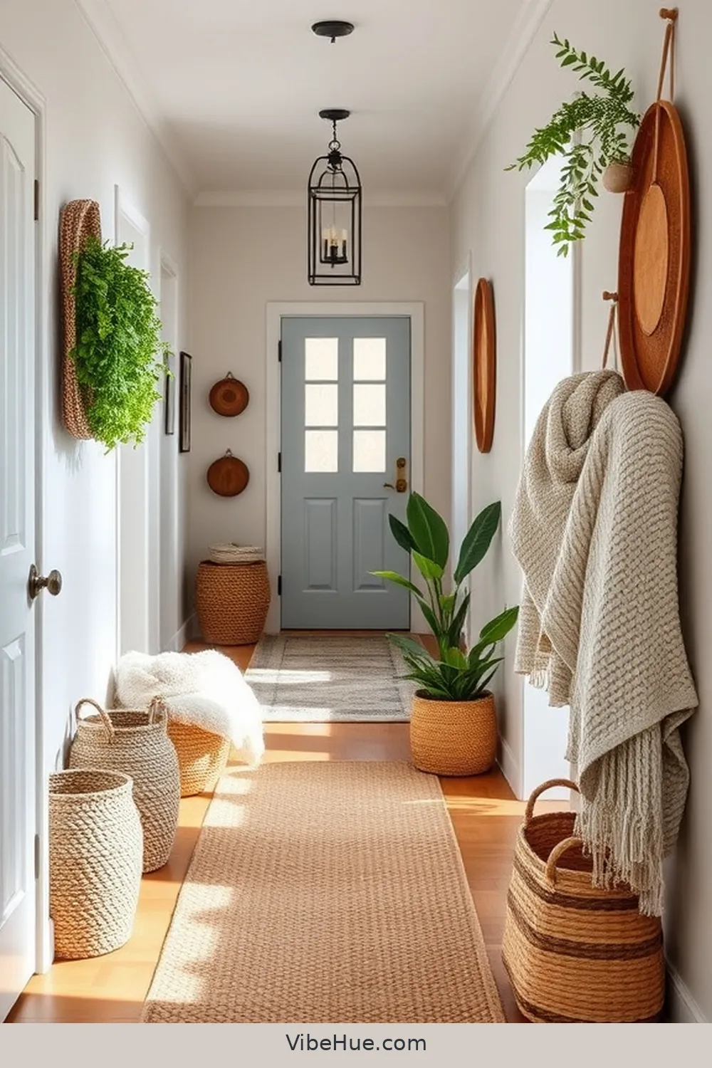 Add Layered Textures for 21 Key Elements for a Year-Round Modern Farmhouse Hallway Style