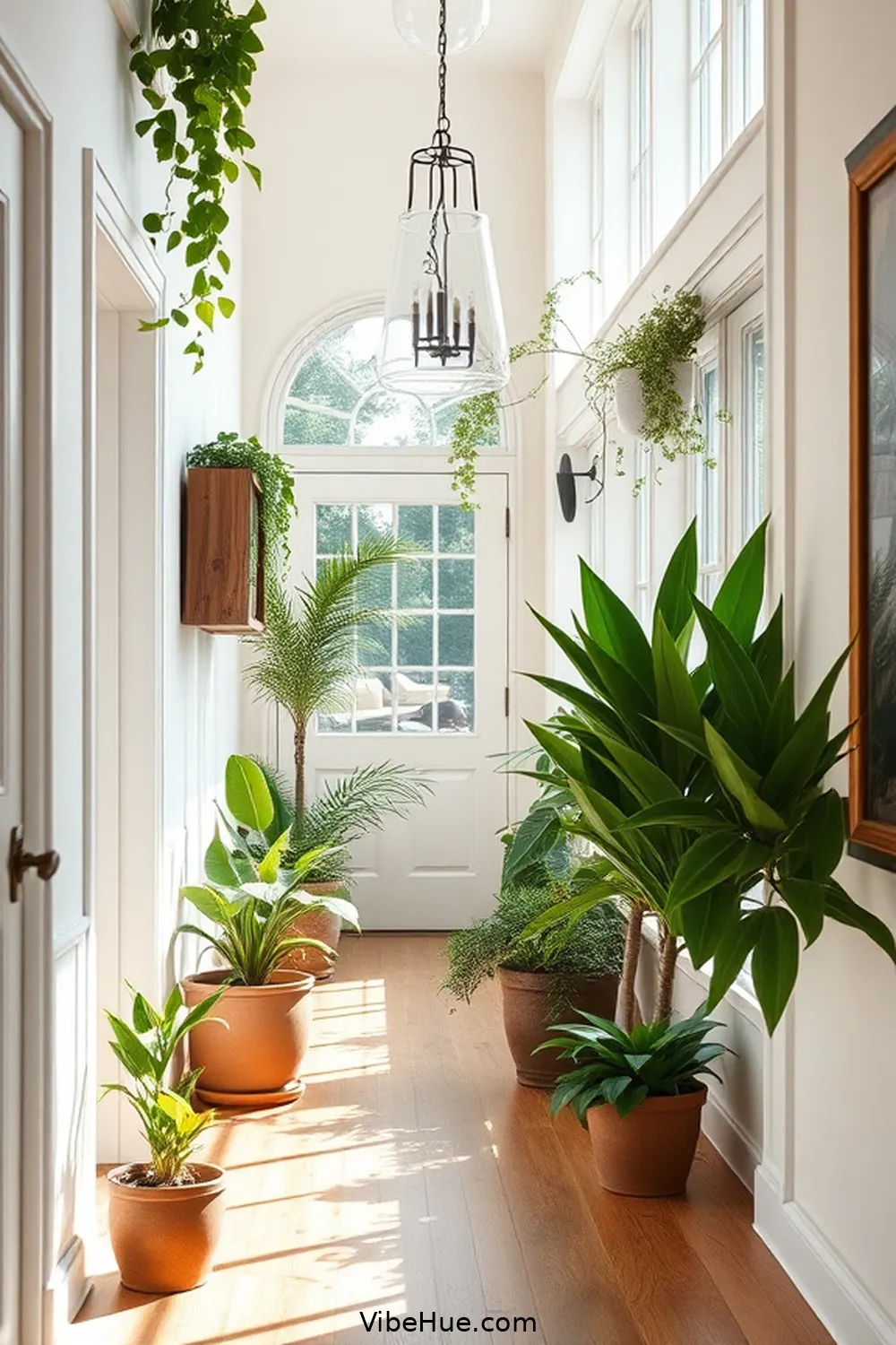 Include Greenery and Plants for 21 Key Elements for a Year-Round Modern Farmhouse Hallway Style