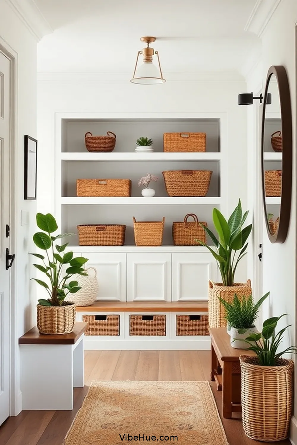 Integrate Functional Storage Solutions for 21 Key Elements for a Year-Round Modern Farmhouse Hallway Style