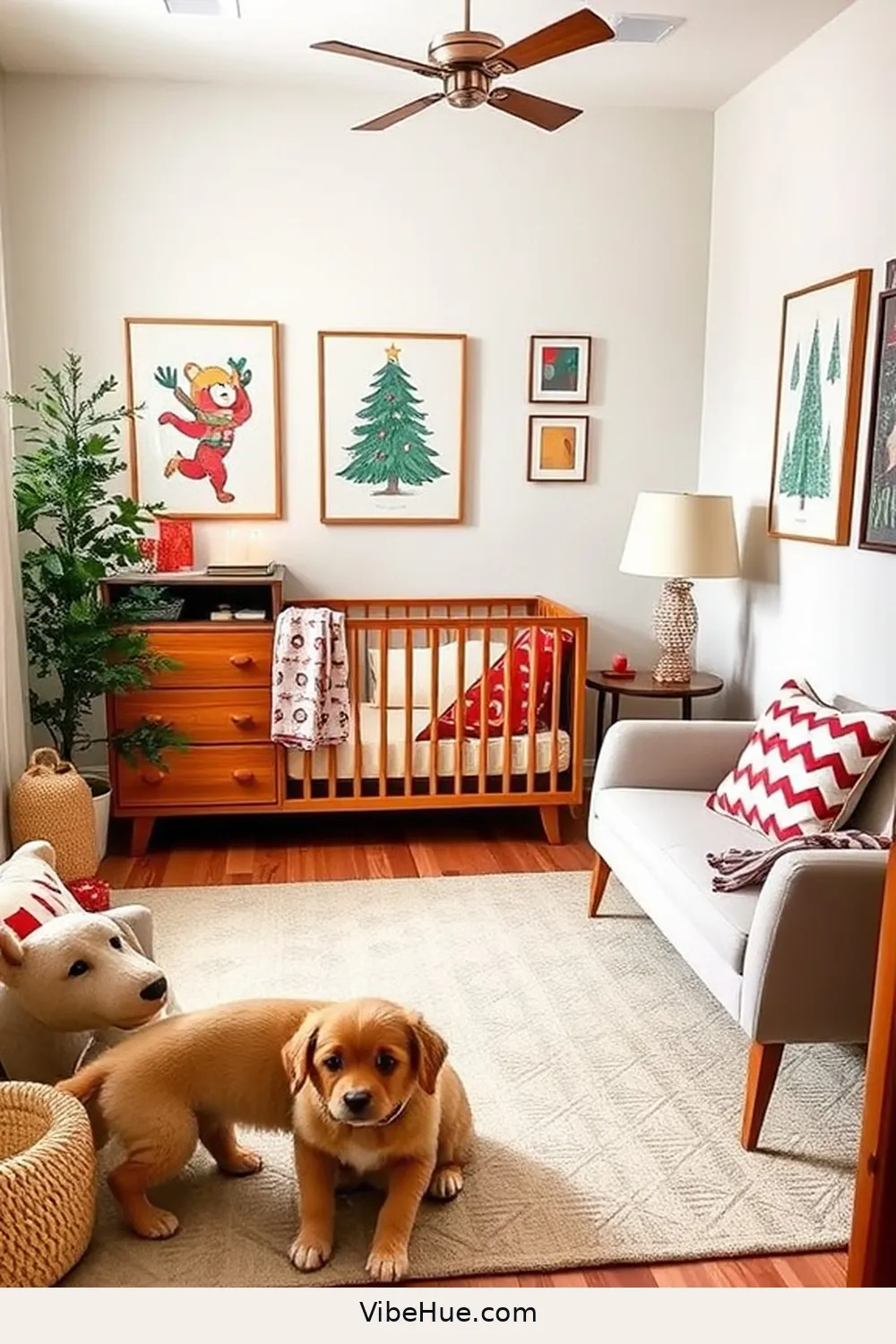 21 Tips for Holiday Nursery Design in Mid-Century Modern Style 11 10. Include Holiday-Themed Wall Art for 21 Tips for Holiday Nursery Design in Mid-Century Modern Style