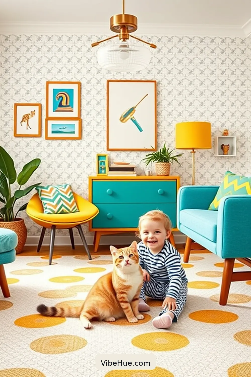 21 Tips for Holiday Nursery Design in Mid-Century Modern Style 16 15. Use Bold Accent Colors for 21 Tips for Holiday Nursery Design in Mid-Century Modern Style