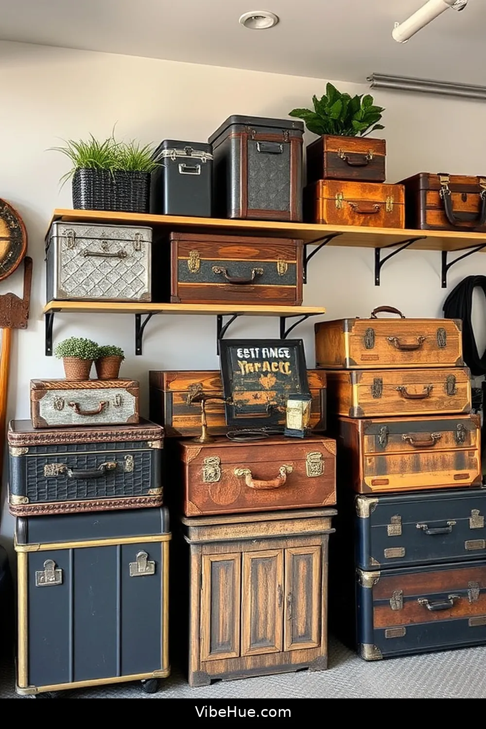 21 Tips for a Holiday Garage With Industrial Style 8 Decorate With Repurposed Storage Containers for 21 Tips for a Holiday Garage With Industrial Style
