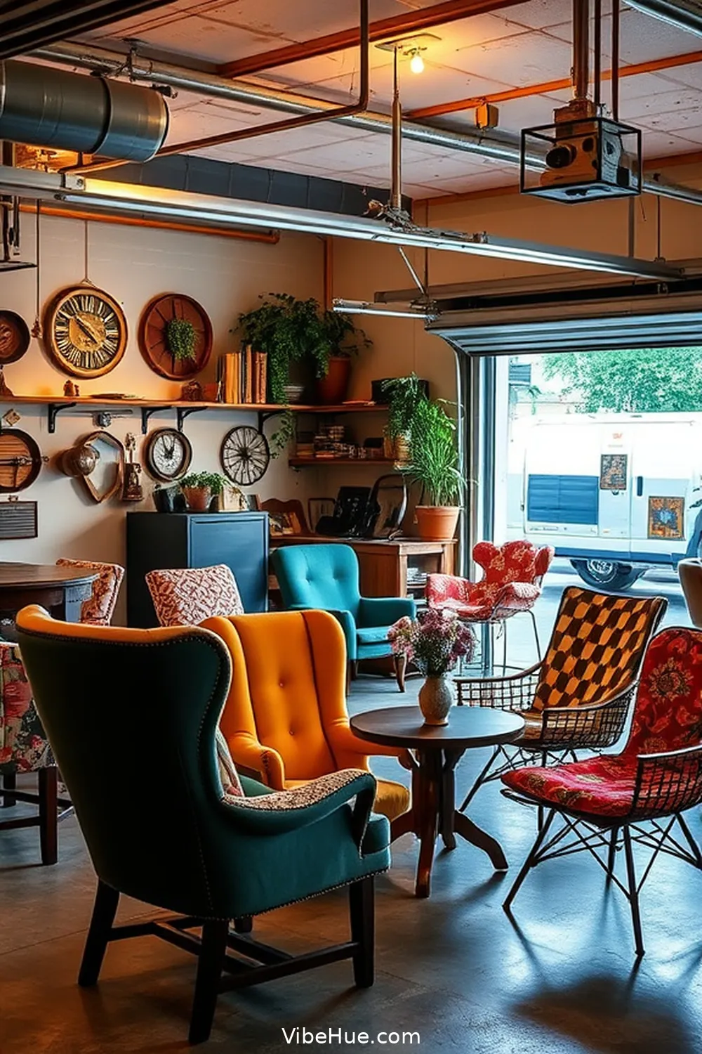 21 Tips for a Holiday Garage With Industrial Style 15 Display Mismatched Chairs for an Eclectic Feel for 21 Tips for a Holiday Garage With Industrial Style