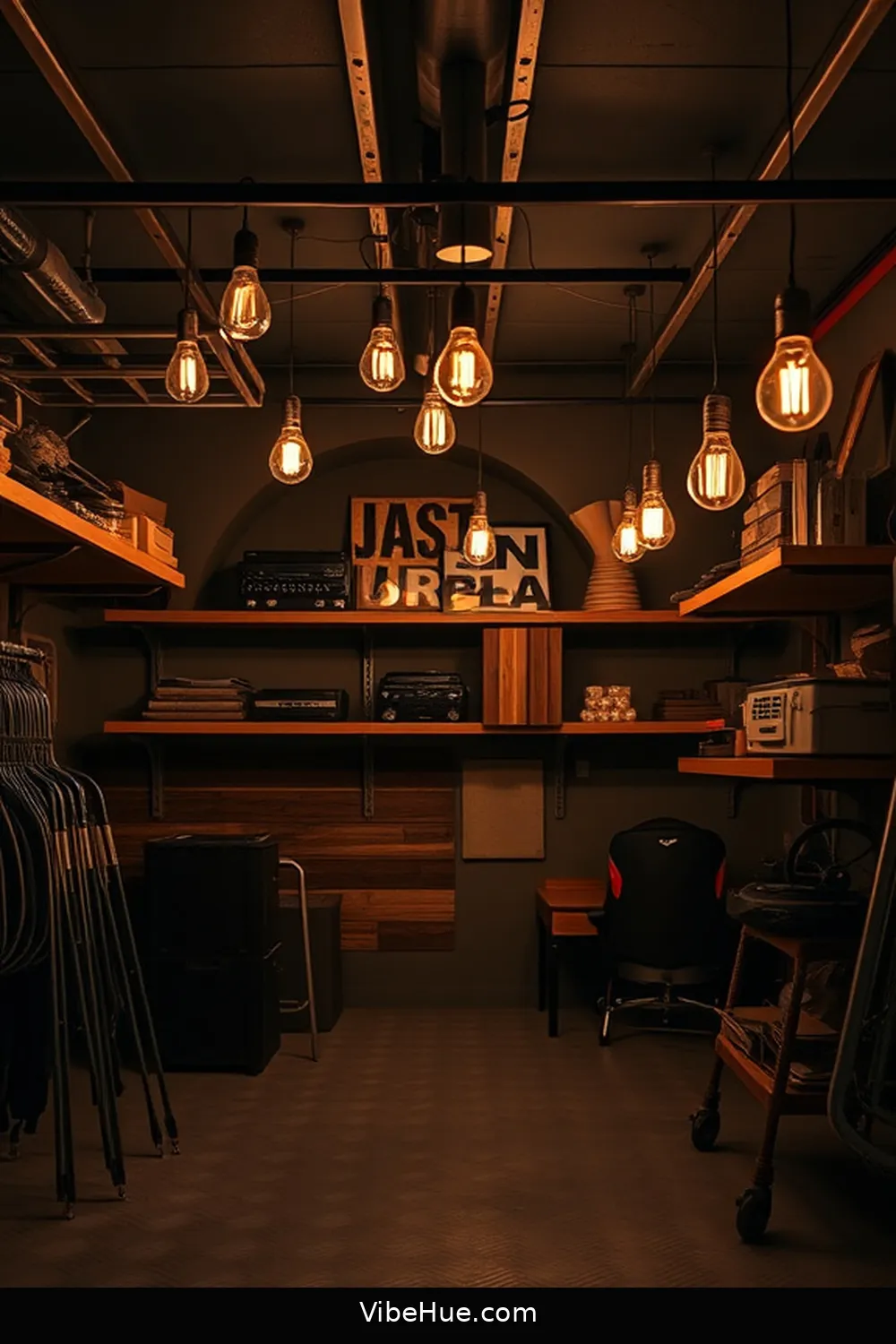 21 Tips for a Holiday Garage With Industrial Style 14 Incorporate Edison Bulbs for Lighting for 21 Tips for a Holiday Garage With Industrial Style