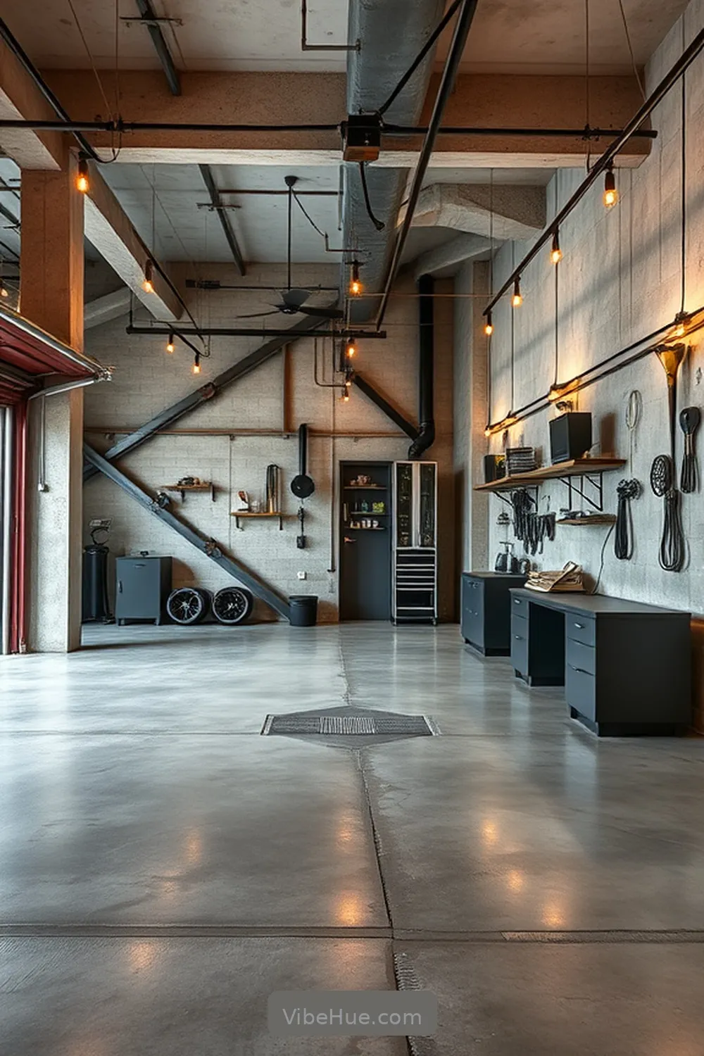 21 Tips for a Holiday Garage With Industrial Style 12 Integrate Concrete Elements for 21 Tips for a Holiday Garage With Industrial Style