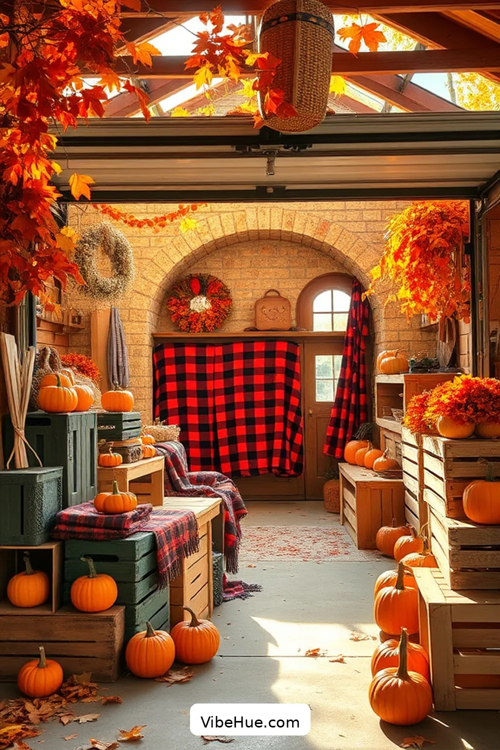 Add Seasonal Decorations for 21 Ways to Create Rustic Style in Your Fall Garage