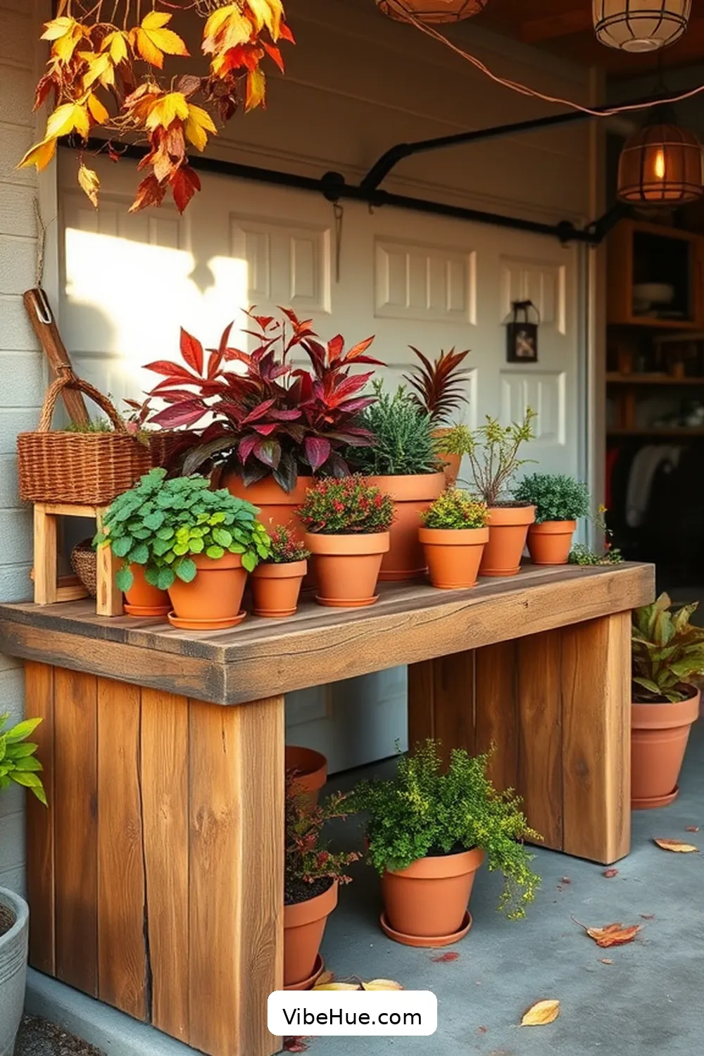 Create a Working Potting Bench for 21 Ways to Create Rustic Style in Your Fall Garage