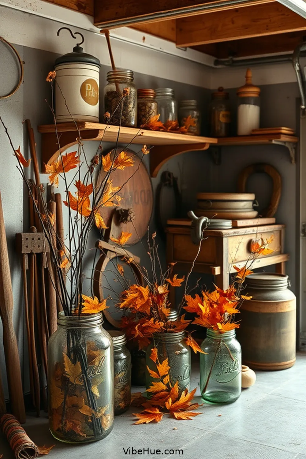 Use Mason Jars for Storage for 21 Ways to Create Rustic Style in Your Fall Garage