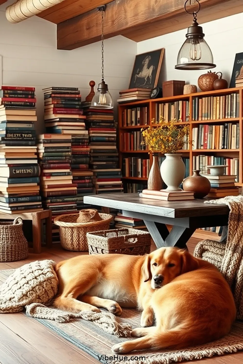 21 Ways to Create a Fall Library in Modern Farmhouse Style 5 Use Vintage Books for Decor for 21 Ways to Create a Fall Library in Modern Farmhouse Style