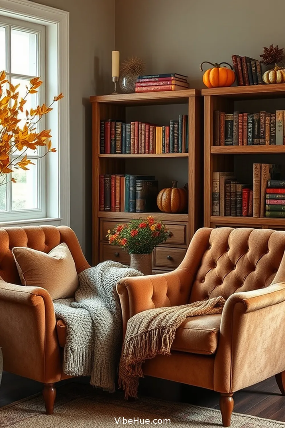 21 Ways to Create a Rustic Fall Library Style 18 Add Comfy Seating Options for 21 Ways to Create a Rustic Fall Library Style