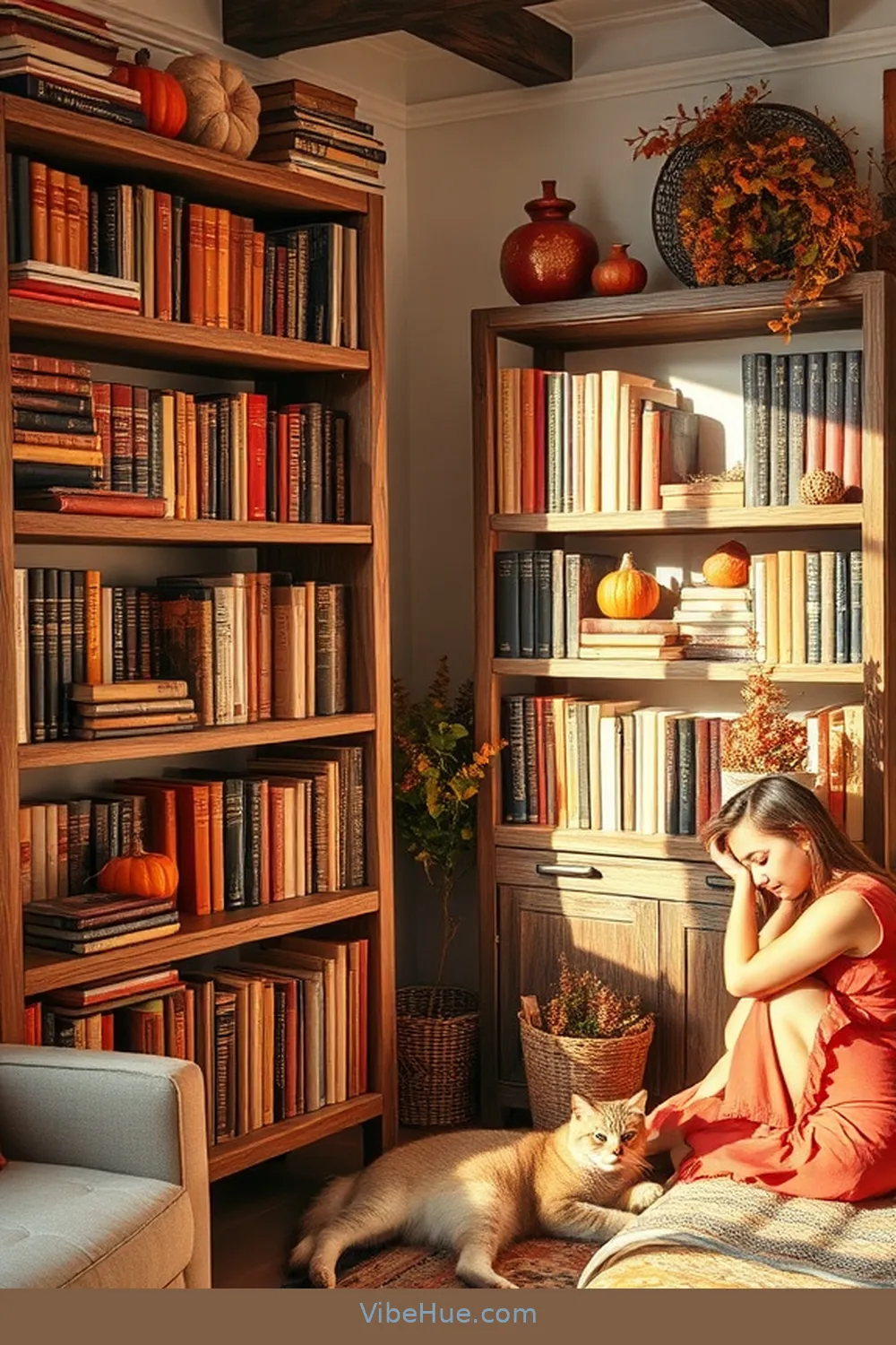 21 Ways to Create a Rustic Fall Library Style 5 Add Rustic Bookshelves for 21 Ways to Create a Rustic Fall Library Style