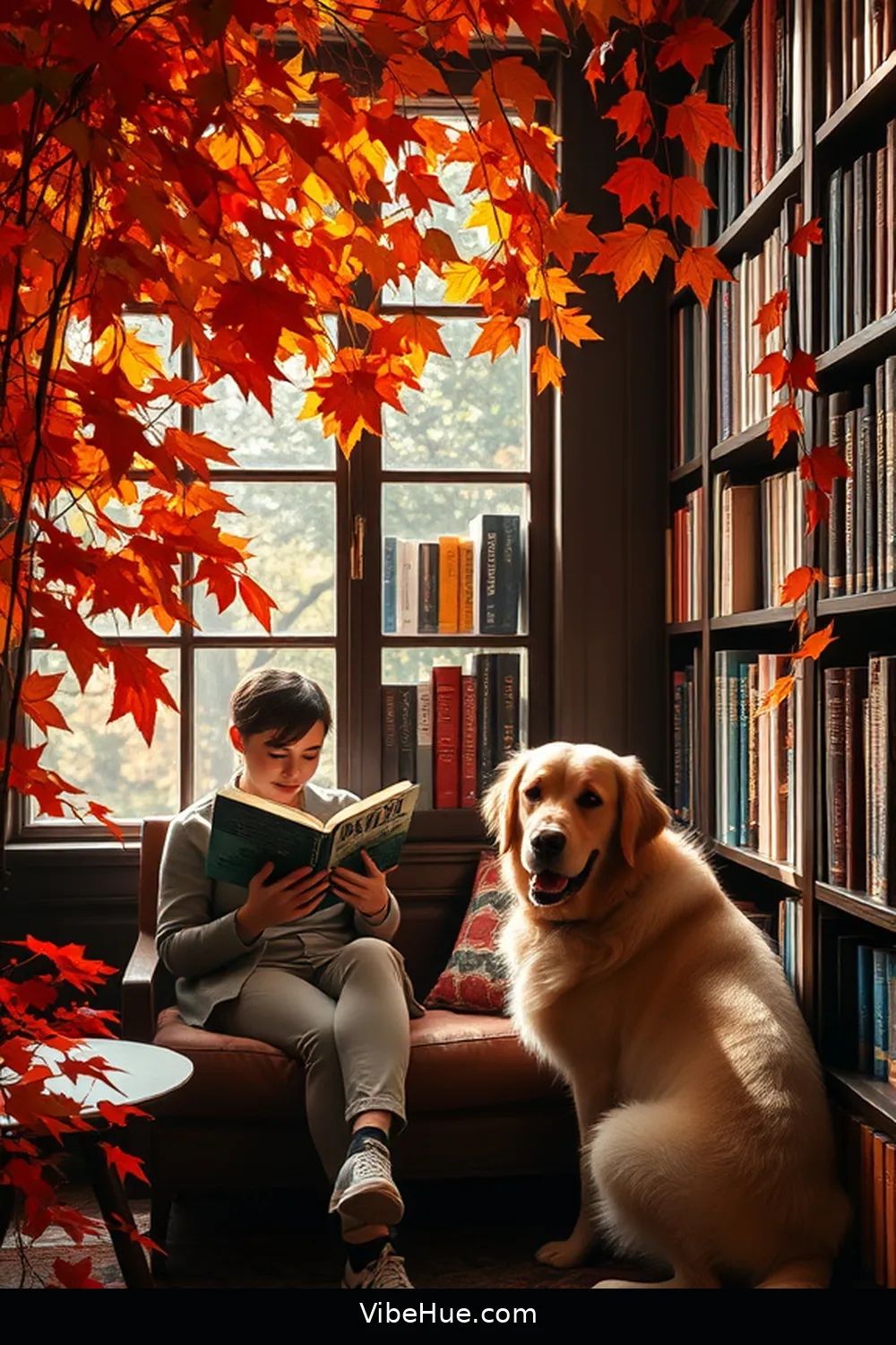 21 Ways to Create a Rustic Fall Library Style 7 Fill Your Space With Fall Foliage for 21 Ways to Create a Rustic Fall Library Style