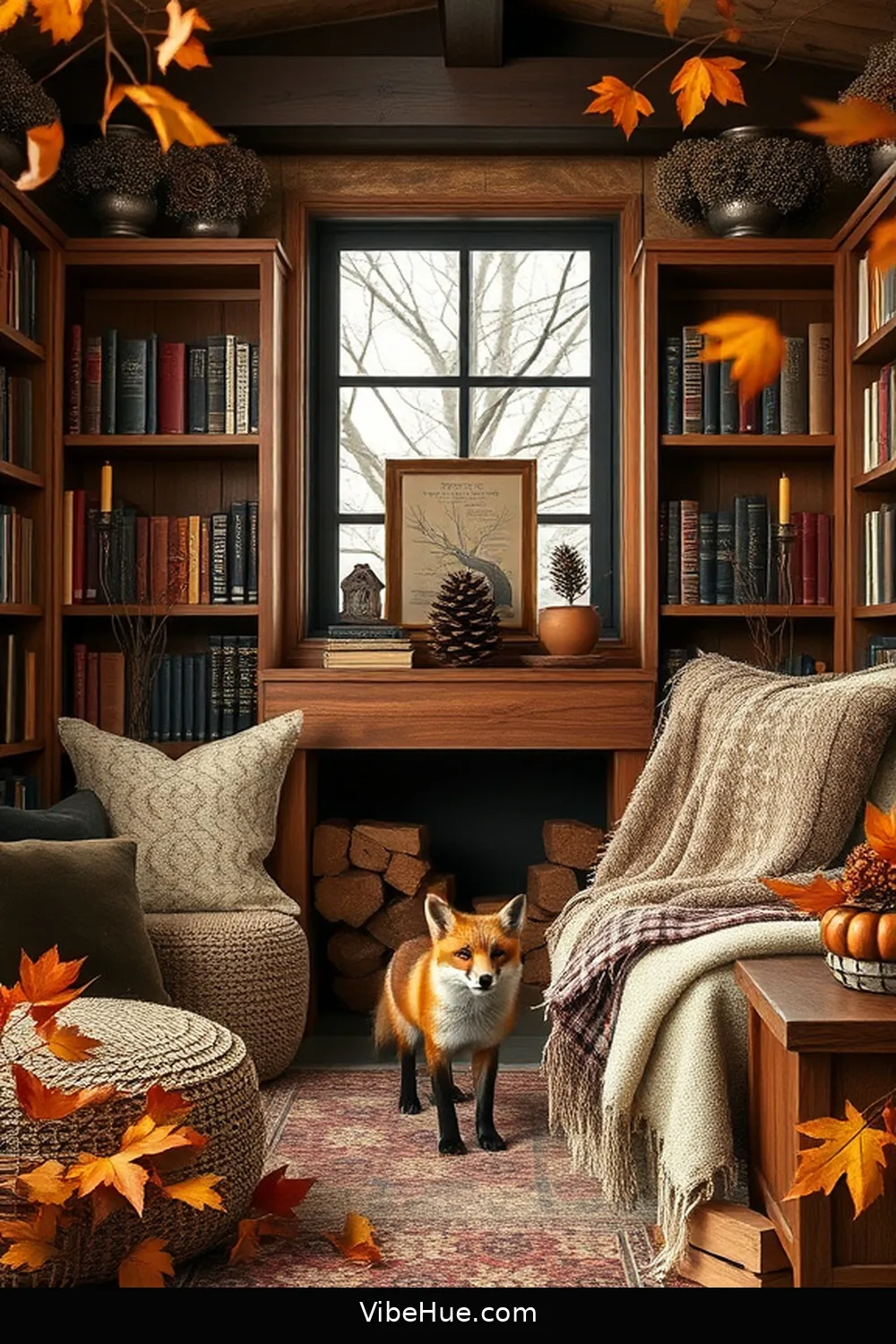 21 Ways to Create a Rustic Fall Library Style 20 Incorporate Nature-Inspired Accessories for 21 Ways to Create a Rustic Fall Library Style